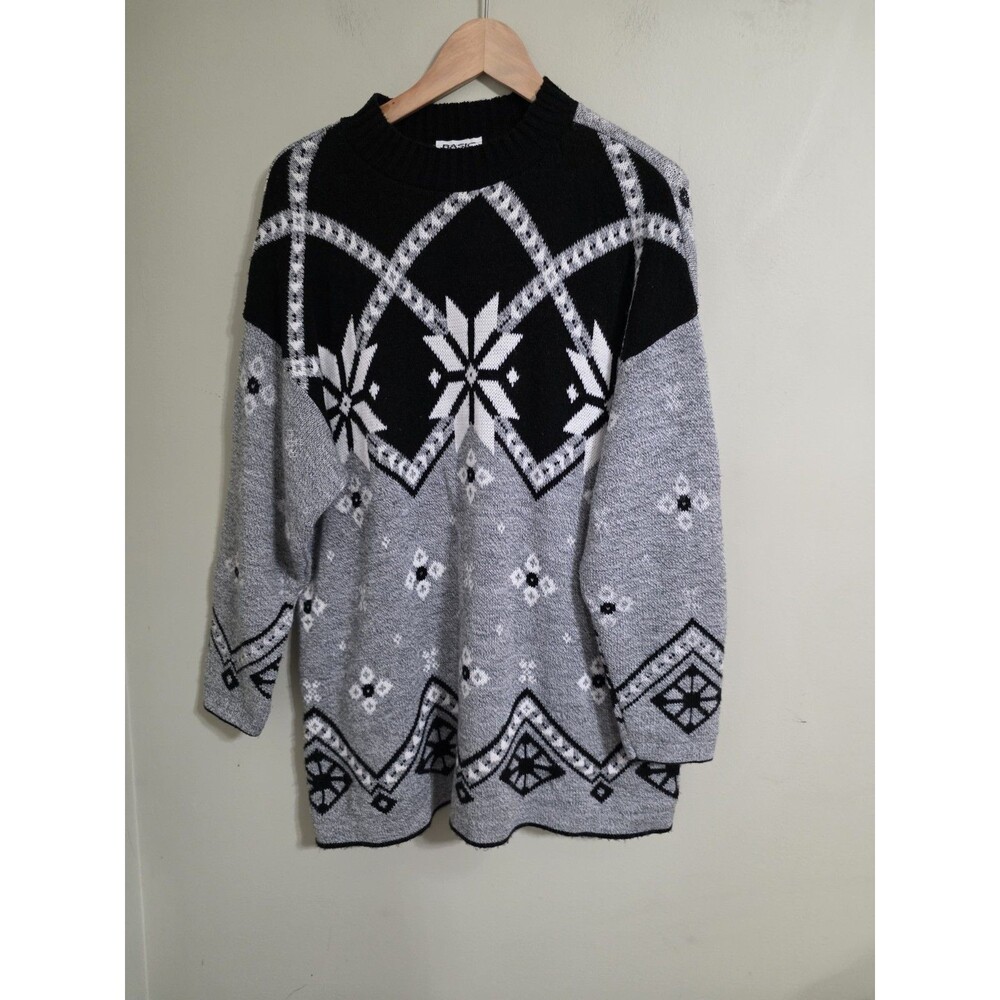 Vintage USA Made Basic Editions WoMen’s LFairisle Nordic BohoCrewneck Sweater